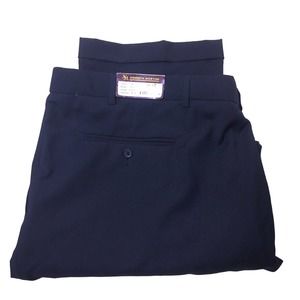 Kenneth Morton Men's Pleated Wool Blend Cuffed Hem Black Dress Pants 50 Reg